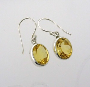 Citrine Faceted 10x8mm Oval  Earring