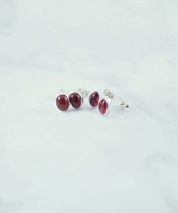 Earrings: Ruby Cabachon 6x4 teardrop shape Stud