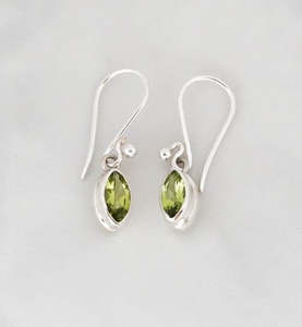 Earrings: Peridot 4x8mm faceted earring
