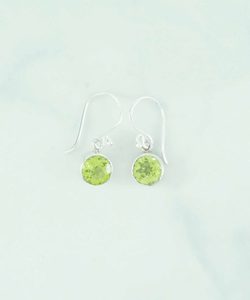 Peridot 7mm faceted Earring