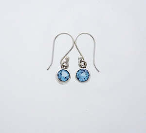 Earrings: Blue Topaz Faceted 5mm Round Earring