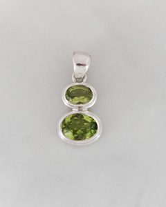 Peridot 4x6 & 6x8mm faceted pendant