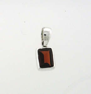 Pendants: Garnet Faceted 8x6mm Rectangle Pendant