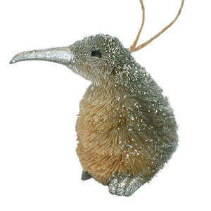 Sterling Silver Jewellery: New Zealand Kiwi Silver Glitter Decoration