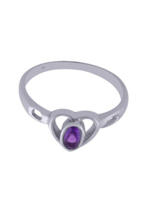 Amethyst Heart Ring