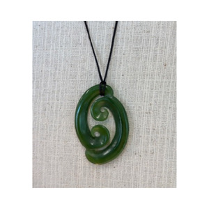 Jewellery: New Zealand Pounamu Double Koru (Spiral) Necklace