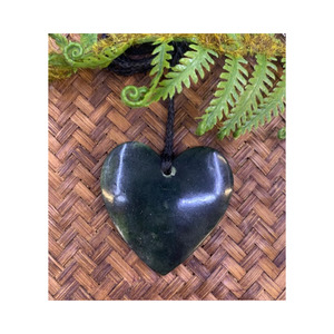 New Zealand Pounamu (Greenstone) Heart Necklace