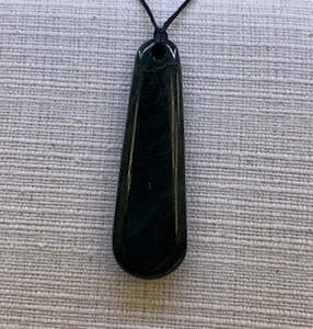 Jewellery: New Zealand Pounamu Drop (Roimata) with Spiral (Koru) Necklace