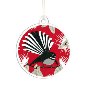 Wallets Bags Purses: Bag Tag Flirting Fantails Red