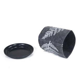 White Fern On Mid Grey - Ecofelt Growbag