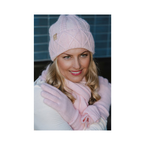 Patterned Cashmere and Wool Blend Beanie
