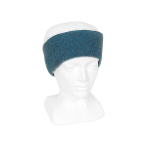 Possum Merino Reversible Plain / Striped Headband - Teal/Charcoal