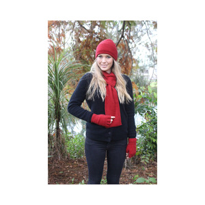 Possum and Merino Double Thickness Beanie - Red