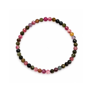 Jewellery: Faceted Watermelon Tourmaline Bracelet on Elastic