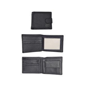 Black Leather Wallet with Embossed Kiwi