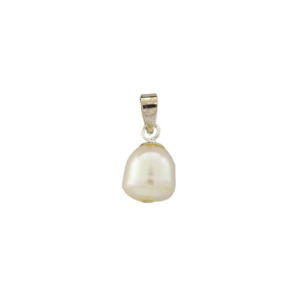Jewellery: Sterling Silver Oval White Pearl Pendant