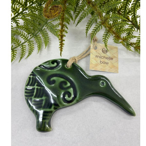 New Arrivals: Michelle Bow Large Kōwhaiwhai Koru Ceramic Kiwi