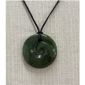 New Zealand Pounamu (Greenstone) Koru (Spiral) Necklace