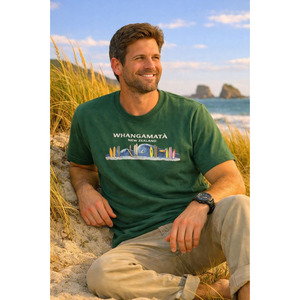 Whangamatā Surfboard Print T-Shirt