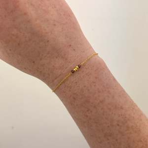 Garnet & Gold Plated Bracelet on Brass