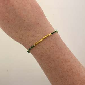 Ruby zoisite & Gold Plated bracelet on Brass