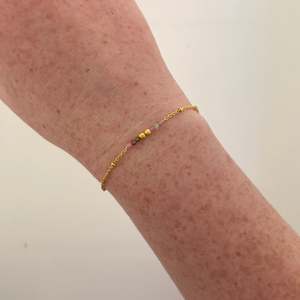 Multi Tourmaline & Gold Plated Brass Bracelet