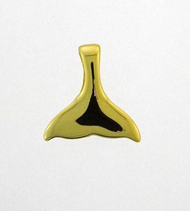 Whale Tail Mini - Gold Plated Sterling Silver Pendant