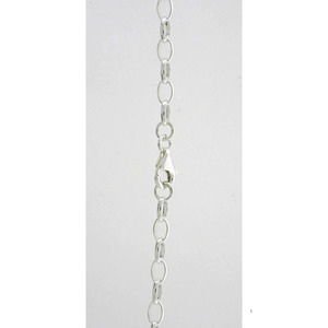 Sterling Silver Oval Belcher Chain - 50cm