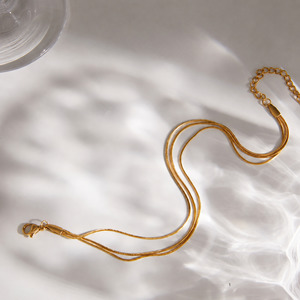 Gold Plated Stainless Steel Multi-Strand Snake Chain Bracelet