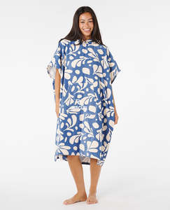 Rip Curl: RIP CURL LOGO HOODED TOWEL -BLUE/NATURAL