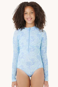 Girls Swim: RIP CURL AOTS OCEANIC LS SURFSUIT-GIRL - TEAL