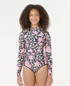 RIP CURL SUNSET SKIES LS SURF SUIT-GIRL - NAVY