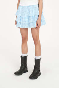 HUFFER CATALINA RARA MINI SKIRT - BLUE/CHALK
