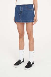 Huffer: HUFFER 97 DENIM MINI SKIRT - RODEO BLUE