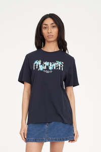 HUFFER CLASSIC TEE 170/IN BLOOM - NAVY