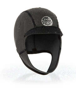 Wetsuit Accessories: RIP CURL DAWN PATROL 2MM SURF CAP - BLACK