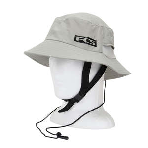 Wetsuit Accessories: FCS ESSENTIAL SURF BUCKET HAT - LIGHT GREY