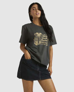 Sale: RVCA SNAKE CONTROL EASY TEE - PIRATE BLACK