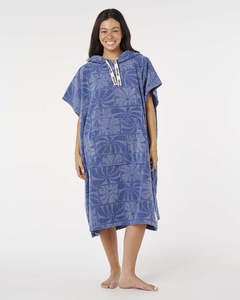 RIP CURL PREMIUM SURF HOODED TOWEL - BLUE