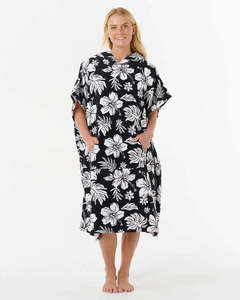 RIP CURL MIXED HOODED TOWEL - BLACK/WHITE