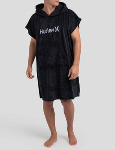 Hooded Towels: HURLEY SURF+ O&O HOODED TOWEL - BLACK