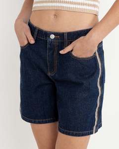 Rhythm: RHYTHM TOUR DENIM BERMUDA SHORT - BLUE