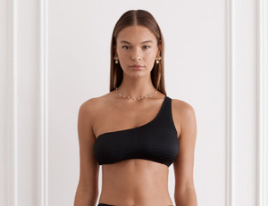 HEAVEN BROOKE ONE SHOULDER TOP W/ JENNIFER HIPSTER PANT - NERO BLACK