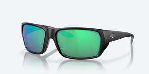 Costa: COSTA TAILFIN MATTE BLACK W/ GREEN MIRROR 580G POLARIZED