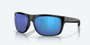 Costa: COSTA BROADBILL MATTE BLACK W/ BLUE MIRROR 580G POLARIZED