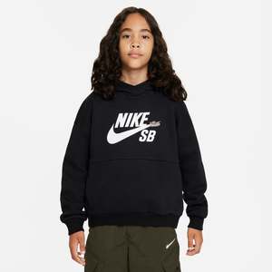Girls Hoodies Jumpers: NIKE SB K NSW ICON FLEECE PO HOODIE SB - BLACK