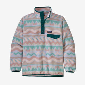 Girls Hoodies Jumpers: PATAGONIA GIRLS LW SYNCH SNAP-T P/O - LOFOTEN GEO: BELUGA