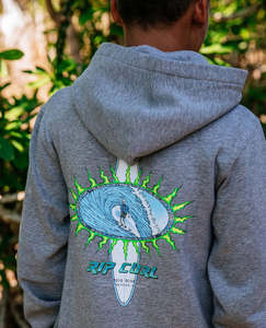 RIP CURL RAW ENERGY SKULL HOOD-BOY - GREY MARLE