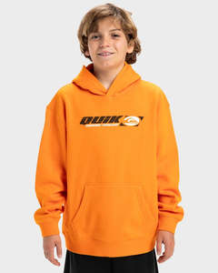 Boys Hoodies Jumpers: QUIKSILVER STENCIL HOOD YOUTH - ORANGE PEPPER
