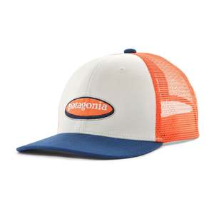 PATAGONIA K'S TRUCKER HAT - OVAL LOGO: BIRCH WHITE